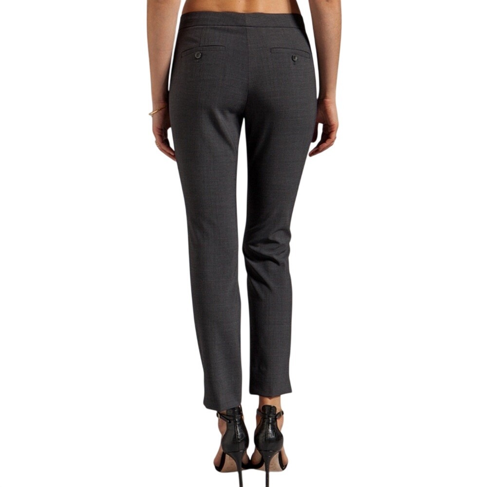 Theory Urban Ibbey 2 Urban Gray Ankle Pants Wool Blend Tailored Split Hem 0